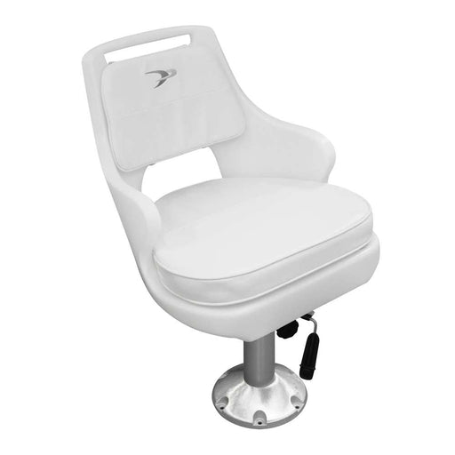 Wise Boat Seat - Standard Pilot Chair & Cushions w/ Adjustable Pedestal & Seat Slide Mount