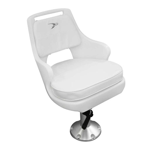 Wise Boat Seat  Standard Pilot Chair & Cushions w/ " Fixed Pedestal & Seat Slide Mount
