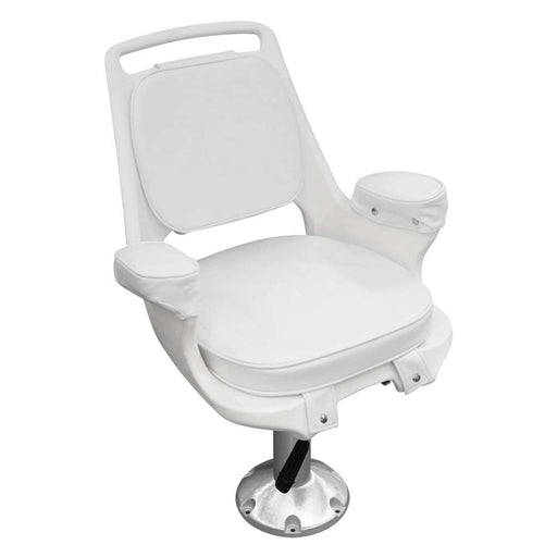 Wise Boat Seat  Captain's Chair Chair & Cushions w/ " Fixed Pedestal & Seat Slide Mount