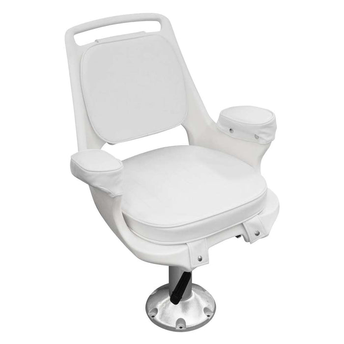 Wise Boat Seat  Captain's Chair Chair & Cushions w/ " Fixed Pedestal & Seat Slide Mount