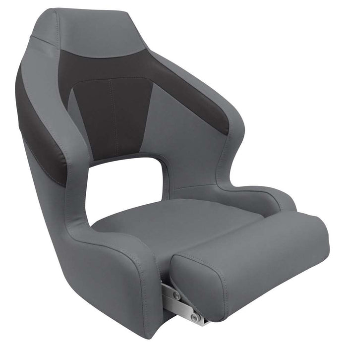Wise Boat Seat Premier Pontoon XL Bucket Seat w/ Flip Up Bolster - Slate / Dark Neutral