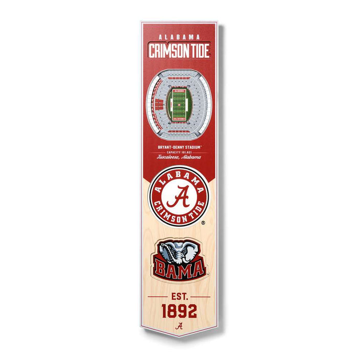 Alabama Crimson Tide 3D Stadium Banner 8x32