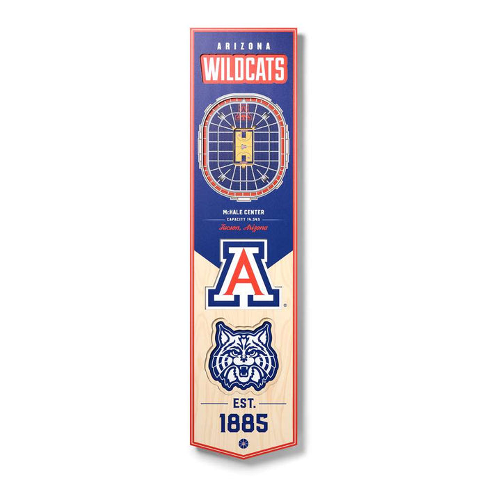 Arizona Wildcats 3D Stadium Banner 8x32