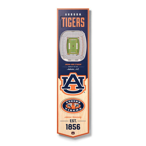 Auburn Tigers 3D Stadium Banner 8x32