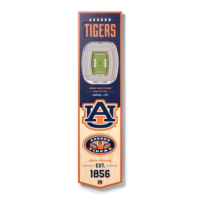Auburn Tigers 3D Stadium Banner 8x32