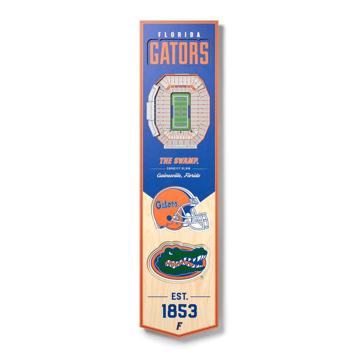 Florida Gators 3D Stadium Banner 8x32