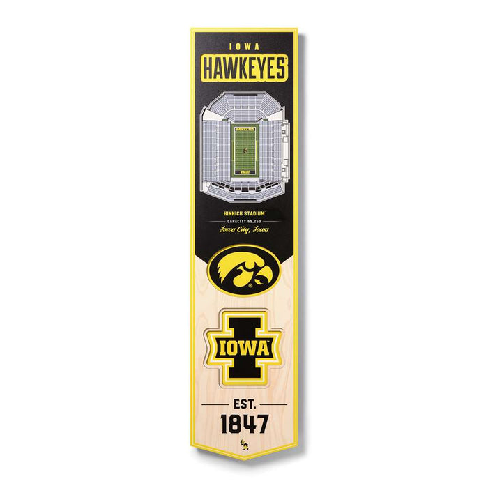 Iowa Hawkeyes 3D Stadium Banner 8x32