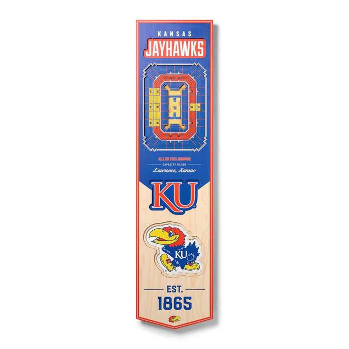 Kansas Jayhawks 3D Stadium Banner 8x32