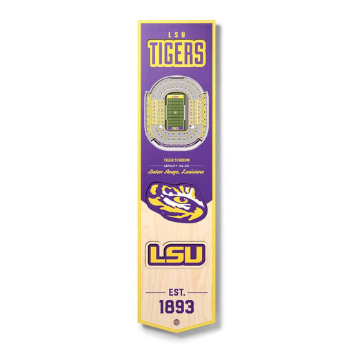 LSU Tigers 3D Stadium Banner 8x32