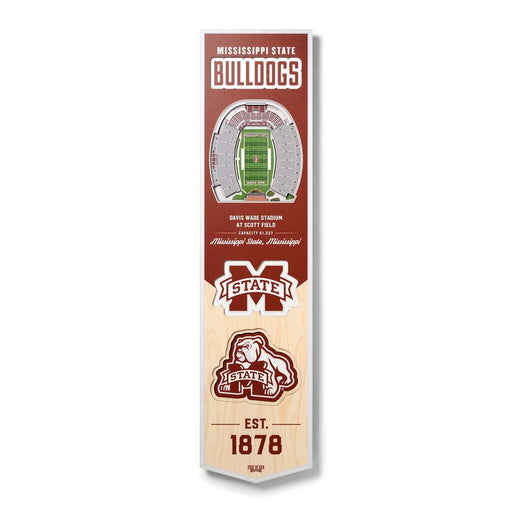 Mississippi State Bulldogs 3D Stadium Banner 8x32