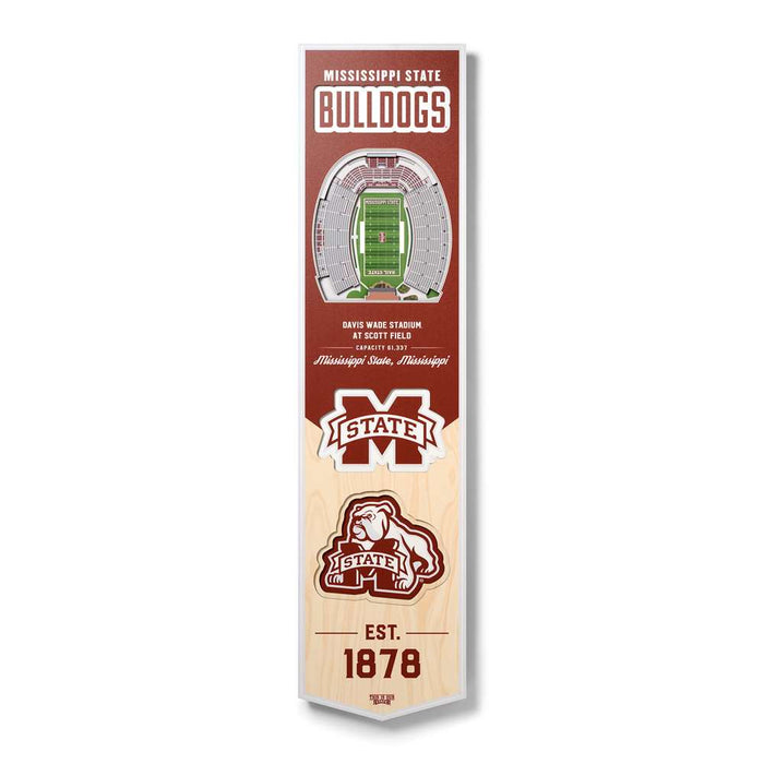 Mississippi State Bulldogs 3D Stadium Banner 8x32
