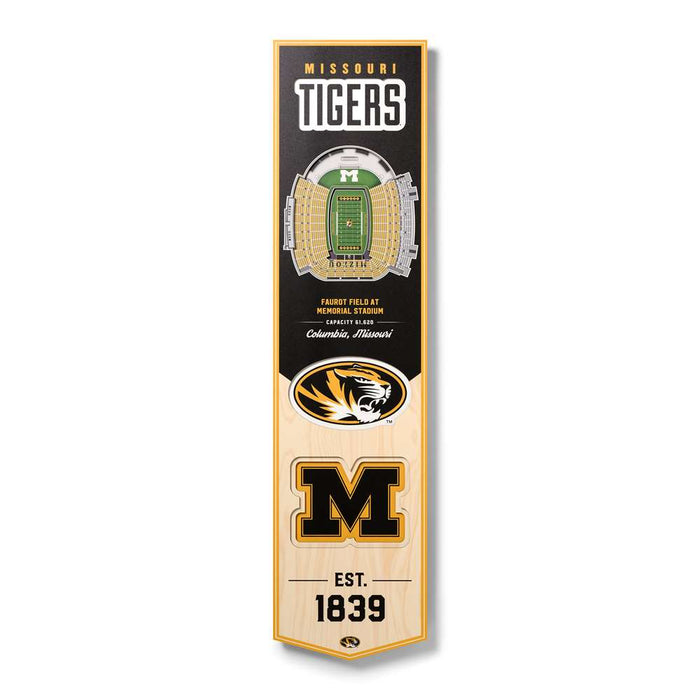 Missouri Tigers 3D Stadium Banner 8x32