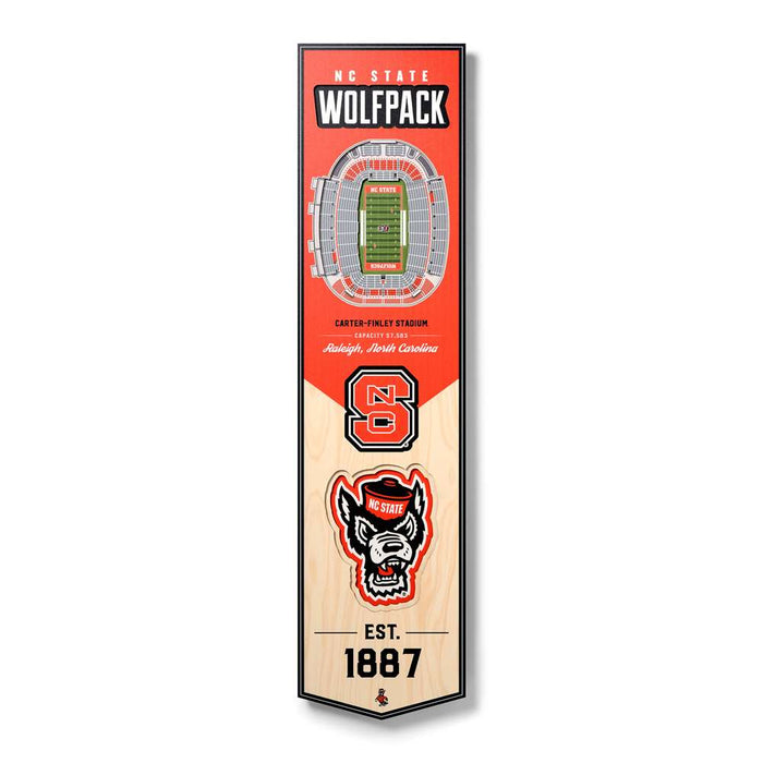 NC State Wolfpack 3D Stadium Banner 8x32