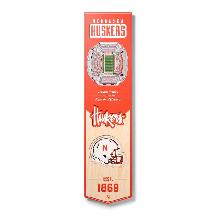 Nebraska Cornhuskers 3D Stadium Banner 8x32