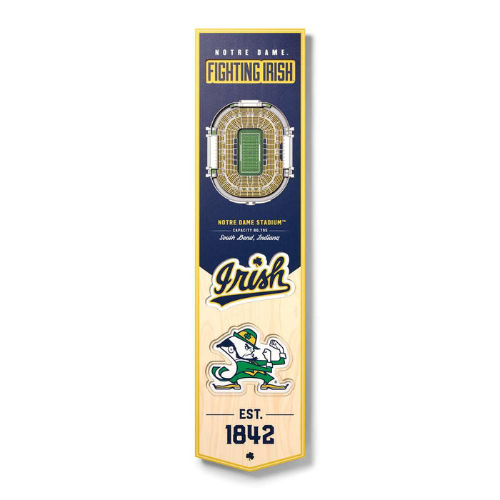 Notre Dame Fighting Irish 3D Stadium Banner 8x32