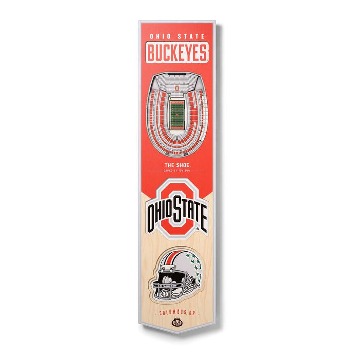 Ohio State Buckeyes 3D Stadium Banner 8x32