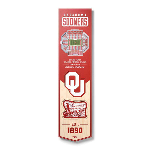 Oklahoma Sooners 3D Stadium Banner 8x32