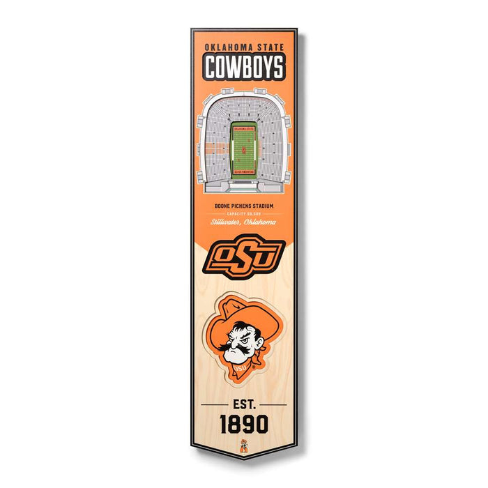 Oklahoma State Cowboys 3D Stadium Banner 8x32