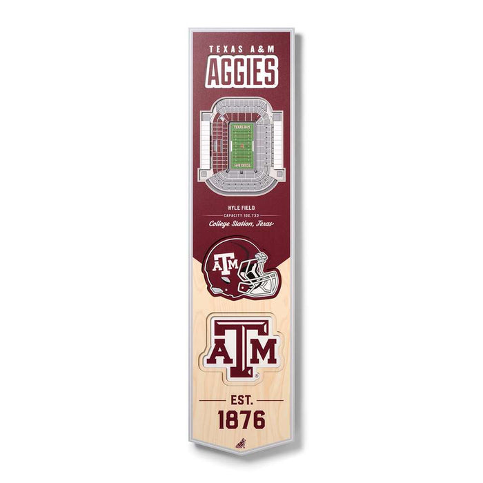 Texas A&M Aggies 3D Stadium Banner 8x32