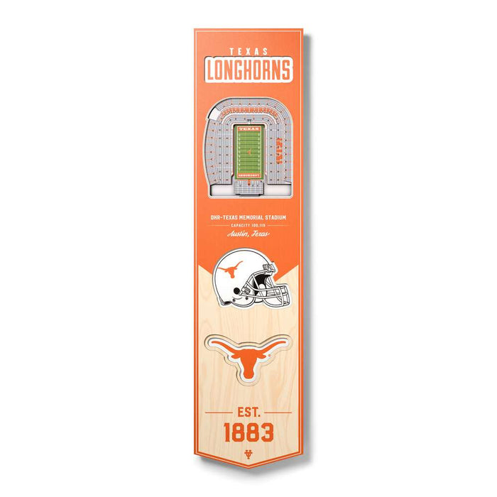 Texas Longhorns 3D Stadium Banner 8x32