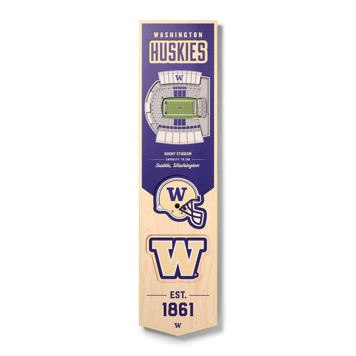 Washington Huskies 3D Stadium Banner 8x32