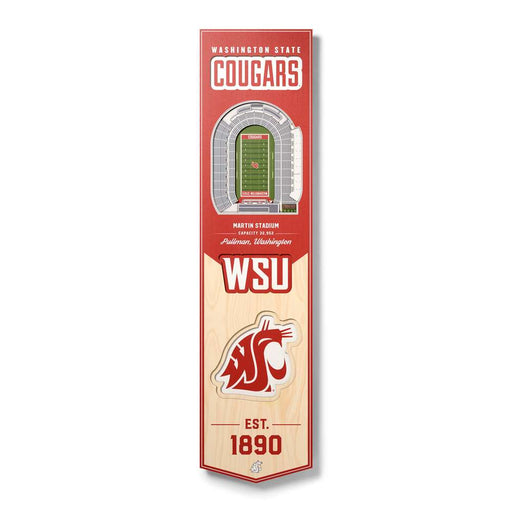 Washington State Cougars 3D Stadium Banner 8x32