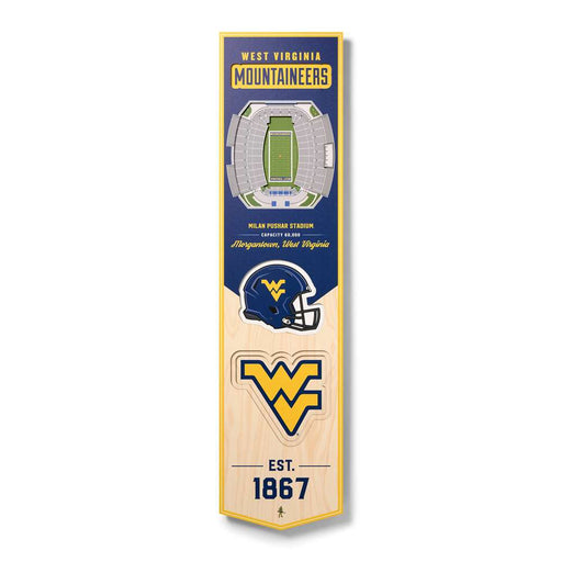 West Virginia Mountaineers FB 3D Stadium Banner 8x32