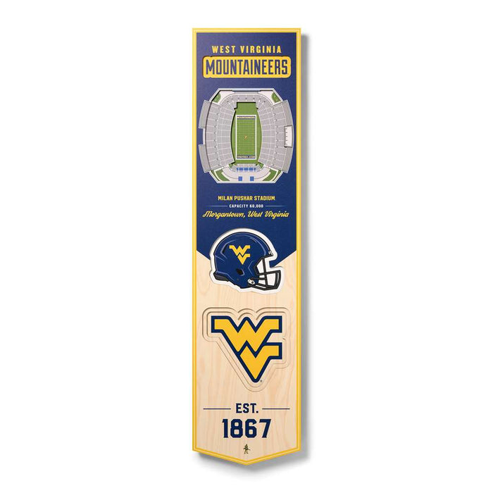 West Virginia Mountaineers FB 3D Stadium Banner 8x32