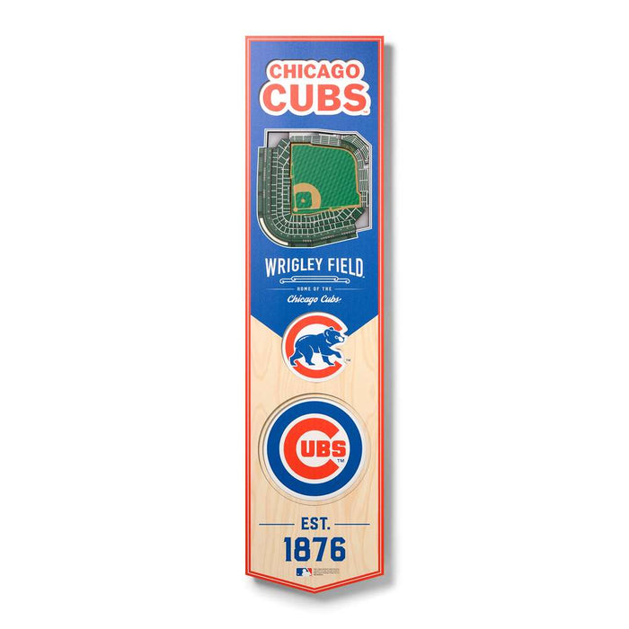 Chicago Cubs 3D Stadium Banner 8x32