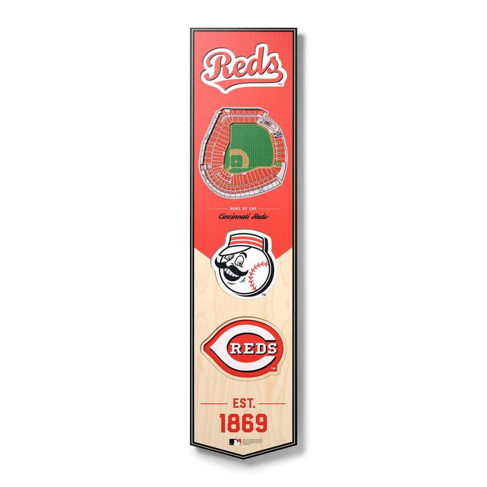 Cincinnati Reds 3D Stadium Banner 8x32