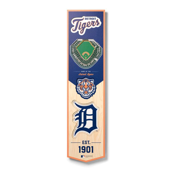 Detroit Tigers 3D Stadium Banner 8x32
