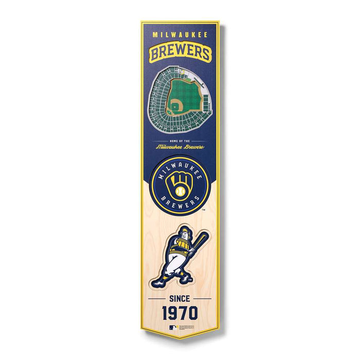 Milwaukee Brewers 3D Stadium Banner 8x32