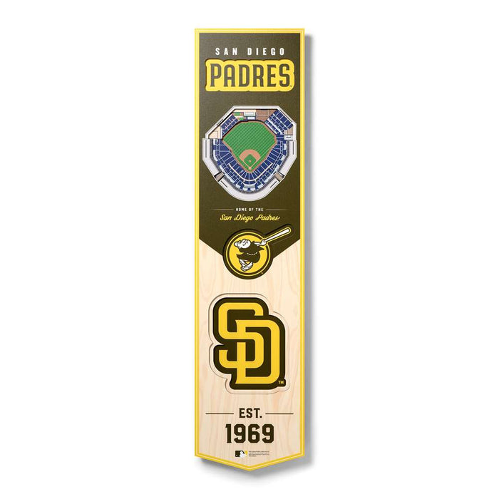 San Diego Padres 3D Stadium Banner 8x32
