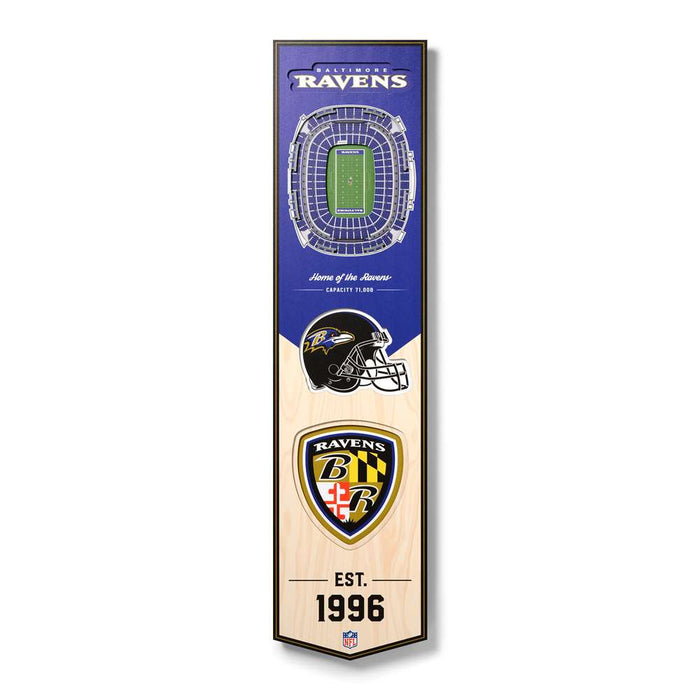 Baltimore Ravens 3D Stadium Banner 8x32