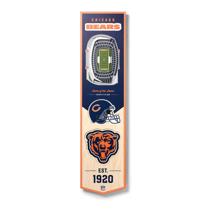 Chicago Bears 3D Stadium Banner 8x32