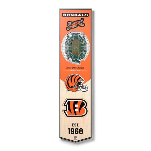 Cincinnati Bengals 3D Stadium Banner 8x32