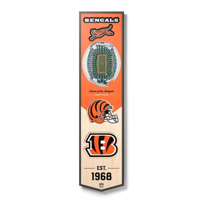 Cincinnati Bengals 3D Stadium Banner 8x32