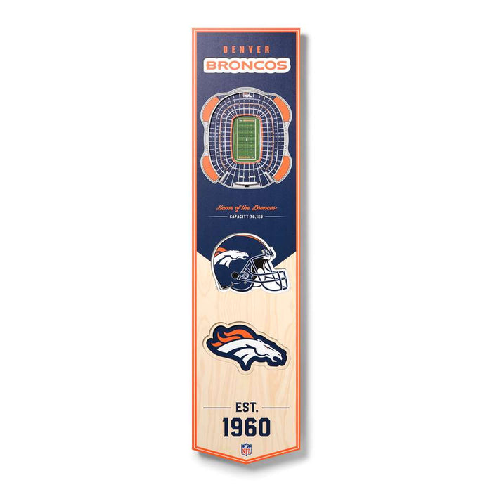 Denver Broncos 3D Stadium Banner 8x32