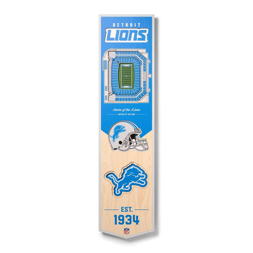 Detroit Lions 3D Stadium Banner 8x32