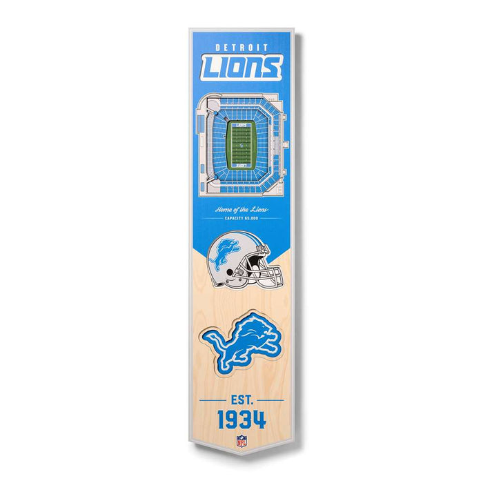 Detroit Lions 3D Stadium Banner 8x32