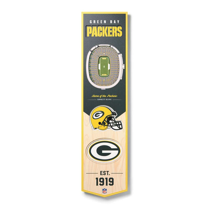 Green Bay Packers 3D Stadium Banner 8x32