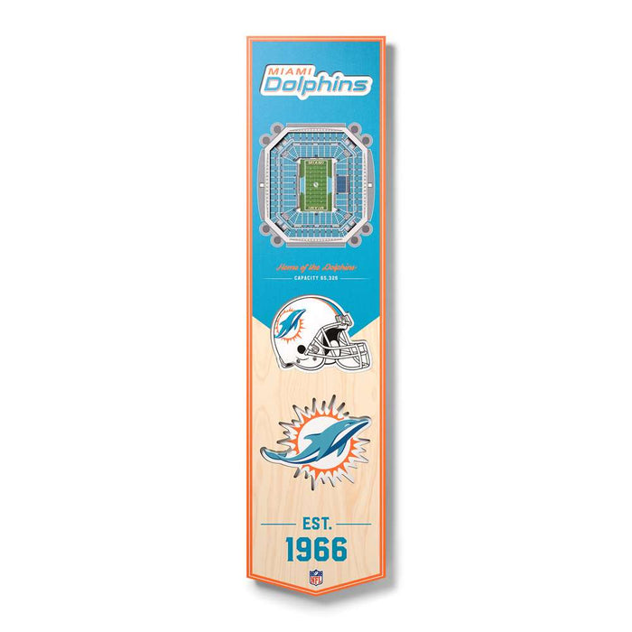 Miami Dolphins 3D Stadium Banner 8x32