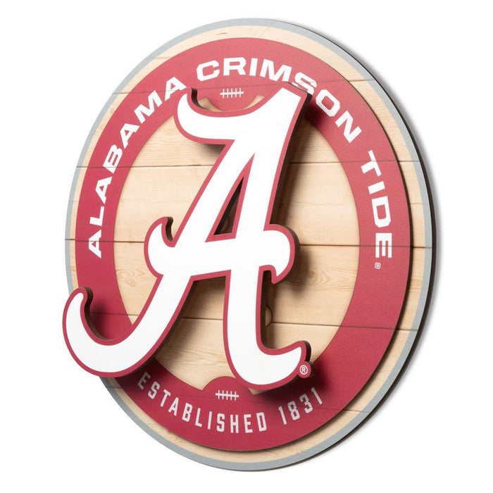 Alabama Crimson Tide 3DX CIRCLE BACKER WALL ART