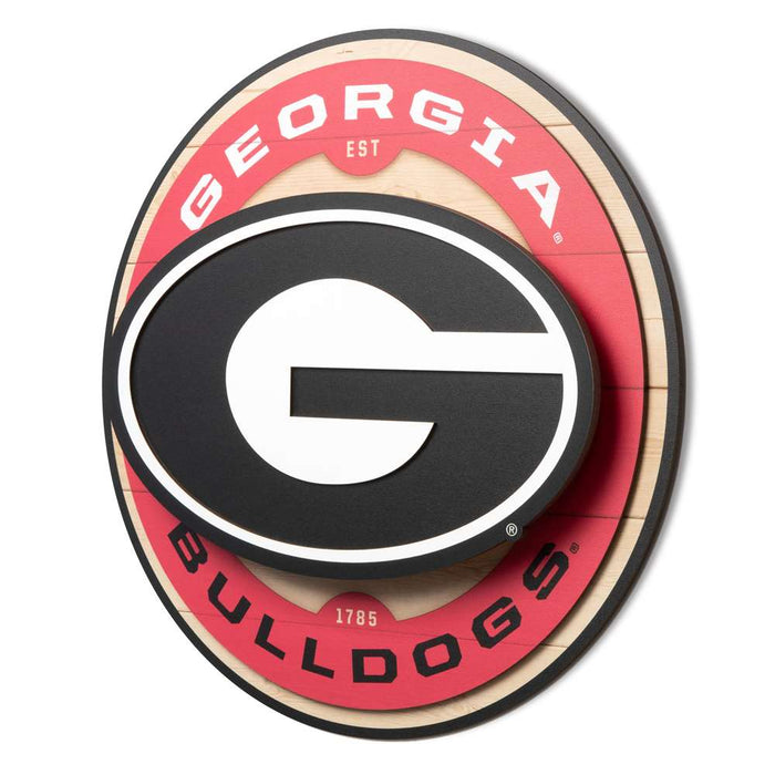 Georgia Bulldogs 3DX CIRCLE BACKER WALL ART