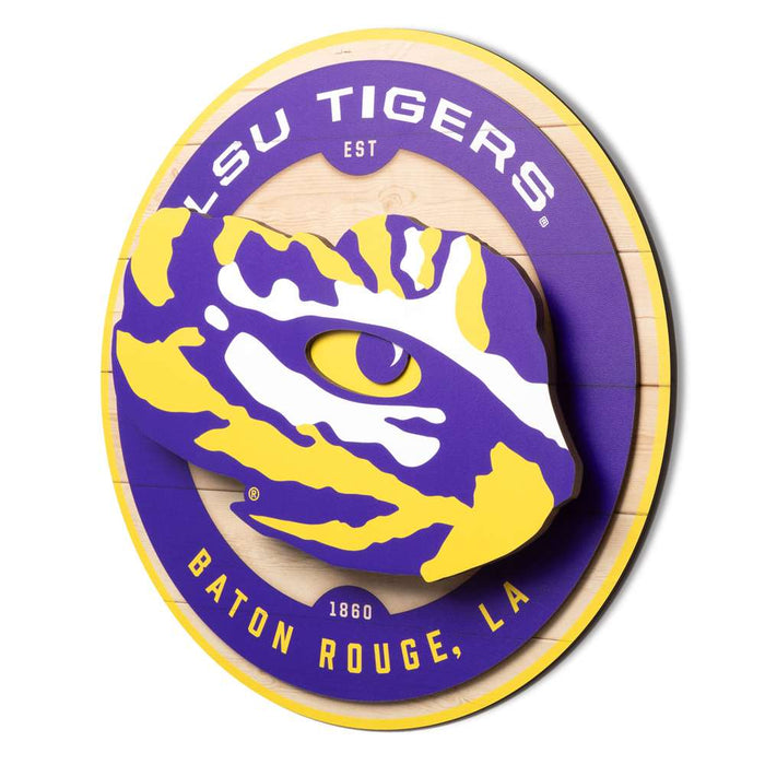 LSU Tigers 3DX CIRCLE BACKER WALL ART
