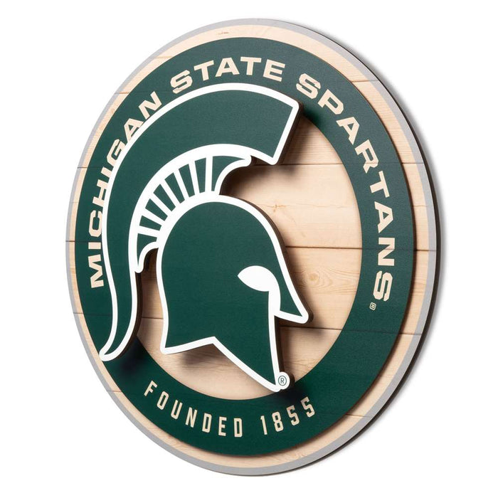 Michigan State Spartans 3DX CIRCLE BACKER WALL ART