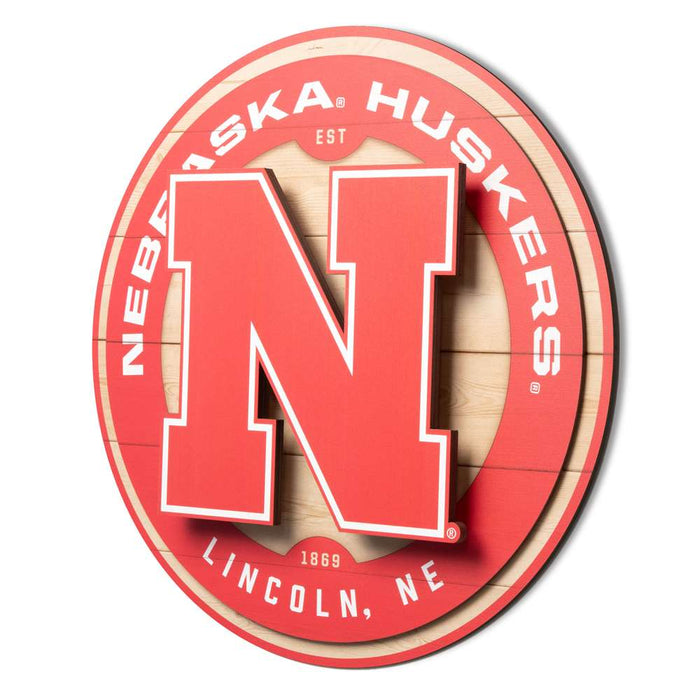 Nebraska Cornhuskers 3DX CIRCLE BACKER WALL ART