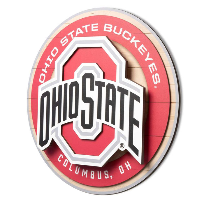Ohio State Buckeyes 3DX CIRCLE BACKER WALL ART