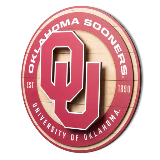 Oklahoma Sooners 3DX CIRCLE BACKER WALL ART