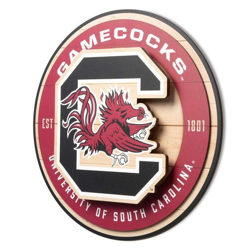 South Carolina Gamecocks 3DX CIRCLE BACKER WALL ART